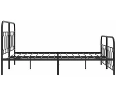 Lovos rėmas su galvūgaliu/kojūgaliu, juodas, 150x200cm, metalas