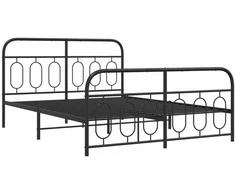 Lova Lovos rėmas su galvūgaliu/kojūgaliu, juodas, 135x190cm, metalas