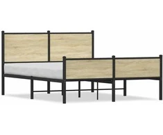 Lova Lovos rėmas be čiužinio, sonoma ąžuolo, 137x190cm, metalas