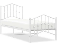 Lova Lovos rėmas su galvūgaliu/kojūgaliu, baltas, 75x190cm, metalas