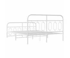 Lova Lovos rėmas su galvūgaliu/kojūgaliu, baltas, 140x190cm, metalas