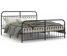Lova Lovos rėmas su galvūgaliu/kojūgaliu, juodas, 183x203cm, metalas
