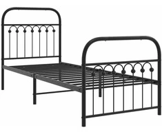 Lova Lovos rėmas su galvūgaliu/kojūgaliu, juodas, 75x190cm, metalas