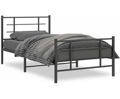 Lova Lovos rėmas su galvūgaliu/kojūgaliu, juodas, 107x203cm, metalas