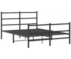 Lova Lovos rėmas su galvūgaliu/kojūgaliu, juodas, 140x190cm, metalas