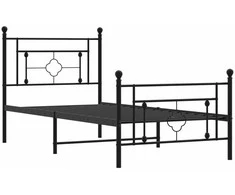 Lova Lovos rėmas su galvūgaliu/kojūgaliu, juodas, 90x190cm, metalas