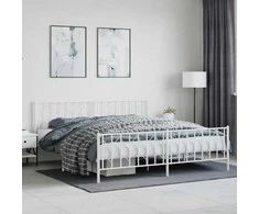 Lova Lovos rėmas su galvūgaliu/kojūgaliu, baltas, 193x203cm, metalas