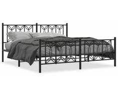 Lova Lovos rėmas su galvūgaliu/kojūgaliu, juodas, 183x213cm, metalas