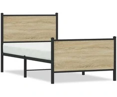 Lova Lovos rėmas be čiužinio, sonoma ąžuolo, 90x200cm, metalas