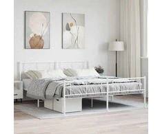 Lova Lovos rėmas su galvūgaliu/kojūgaliu, baltas, 183x213cm, metalas