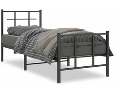 Lova Lovos rėmas su galvūgaliu/kojūgaliu, juodas, 75x190cm, metalas
