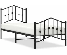 Lova Lovos rėmas su galvūgaliu/kojūgaliu, juodas, 80x200cm, metalas