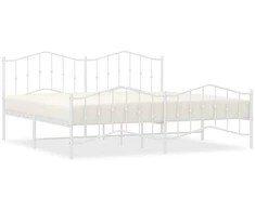 Lova Lovos rėmas su galvūgaliu/kojūgaliu, baltas, 200x200cm, metalas