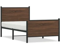 Lova Lovos rėmas be čiužinio, rudas ąžuolo, 100x190cm, metalas