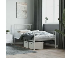 Lova Lovos rėmas su galvūgaliu/kojūgaliu, baltas, 107x203cm, metalas