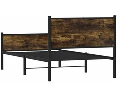 Lova Lovos rėmas be čiužinio, dūminio ąžuolo, 107x203cm, metalas