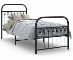 Lova Lovos rėmas su galvūgaliu/kojūgaliu, juodas, 75x190cm, metalas