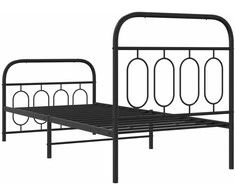 Lovos rėmas su galvūgaliu/kojūgaliu, juodas, 90x200cm, metalas