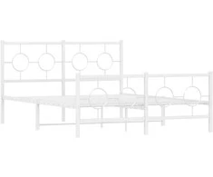 Lova Lovos rėmas su galvūgaliu/kojūgaliu, baltas, 135x190cm, metalas