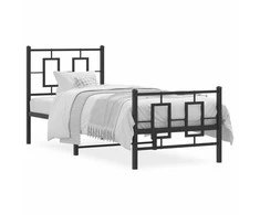Lova Lovos rėmas su galvūgaliu/kojūgaliu, juodas, 75x190cm, metalas