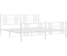 Lova Lovos rėmas su galvūgaliu/kojūgaliu, baltas, 200x200cm, metalas