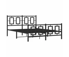 Lova Lovos rėmas su galvūgaliu/kojūgaliu, juodas, 135x190cm, metalas