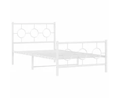 Lova Lovos rėmas su galvūgaliu/kojūgaliu, baltas, 100x190cm, metalas