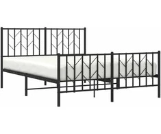Lova Lovos rėmas su galvūgaliu/kojūgaliu, juodas, 135x190cm, metalas