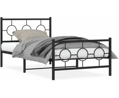 Lova Lovos rėmas su galvūgaliu/kojūgaliu, juodas, 100x190cm, metalas