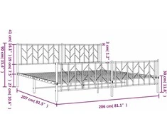 Lova Lovos rėmas su galvūgaliu/kojūgaliu, juodas, 200x200cm, metalas