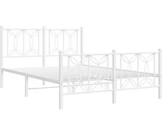 Lova Lovos rėmas su galvūgaliu/kojūgaliu, baltas, 135x190cm, metalas