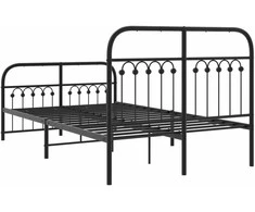 Lovos rėmas su galvūgaliu/kojūgaliu, juodas, 120x200cm, metalas