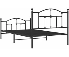 Lova Lovos rėmas su galvūgaliu/kojūgaliu, juodas, 107x203cm, metalas