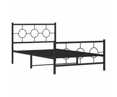 Lova Lovos rėmas su galvūgaliu/kojūgaliu, juodas, 107x203cm, metalas