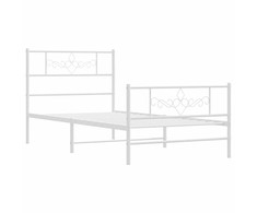 Lovos rėmas su galvūgaliu/kojūgaliu, baltas, 100x200cm, metalas