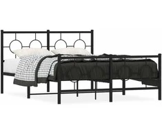 Lova Lovos rėmas su galvūgaliu/kojūgaliu, juodas, 140x190cm, metalas