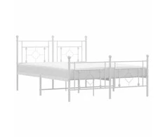Lova Lovos rėmas su galvūgaliu/kojūgaliu, baltas, 135x190cm, metalas