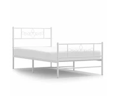 Lova Lovos rėmas su galvūgaliu/kojūgaliu, baltas, 75x190cm, metalas