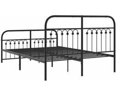 Lova Lovos rėmas su galvūgaliu/kojūgaliu, juodas, 137x190cm, metalas