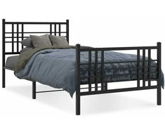 Lova Lovos rėmas su galvūgaliu/kojūgaliu, juodas, 90x190cm, metalas