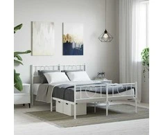 Lova Lovos rėmas su galvūgaliu/kojūgaliu, baltas, 140x190cm, metalas