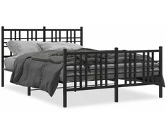 Lova Lovos rėmas su galvūgaliu/kojūgaliu, juodas, 140x190cm, metalas