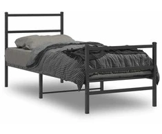 Lova Lovos rėmas su galvūgaliu/kojūgaliu, juodas, 75x190cm, metalas