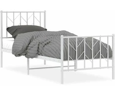 Lova Lovos rėmas su galvūgaliu/kojūgaliu, baltas, 75x190cm, metalas