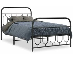 Lova Lovos rėmas su galvūgaliu/kojūgaliu, juodas, 107x203cm, metalas