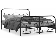 Lova Lovos rėmas su galvūgaliu/kojūgaliu, juodas, 140x190cm, metalas