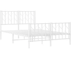Lovos rėmas su galvūgaliu/kojūgaliu, baltas, 120x200cm, metalas