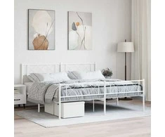 Lova Lovos rėmas su galvūgaliu/kojūgaliu, baltas, 200x200cm, metalas