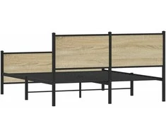 Lova Lovos rėmas be čiužinio, sonoma ąžuolo, 137x190cm, metalas