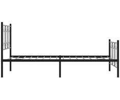 Lovos rėmas su galvūgaliu/kojūgaliu, juodas, 100x200cm, metalas